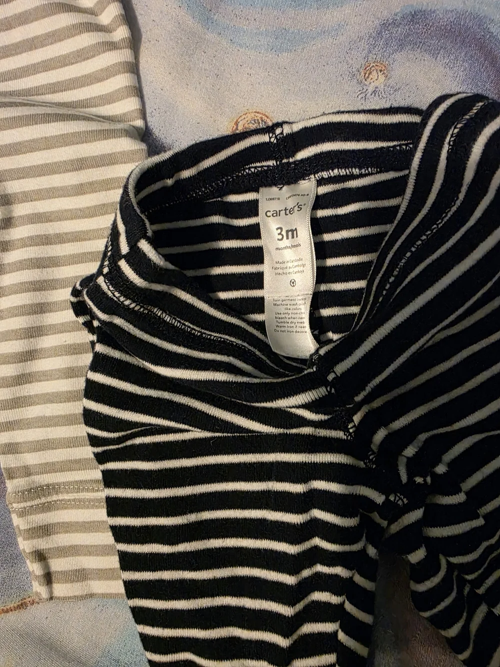 Carter's Striped Leggings Set - Black, White, Gray